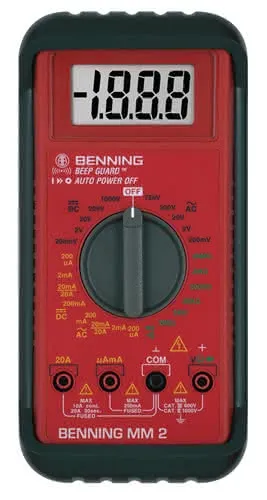 Multimeter MM 2 0,1 mV-750 V AC,0,1 mV-1000 V DC RMS BENNING