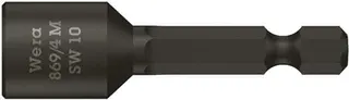 Steckschlüsseleinsatz 869/4M m.6-KT.-Antr.SW 10mm L.50mm m.Magnet