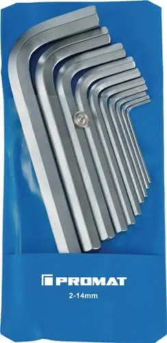 Winkelschraubendrehersatz Imbus 10-tlg. Ku.-Tasche SW 2-14mm kurz