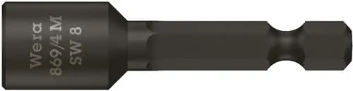 Steckschlüsseleinsatz 869/4M m.6-KT.-Antr.SW 8mm L.50mm m.Magnet WERA