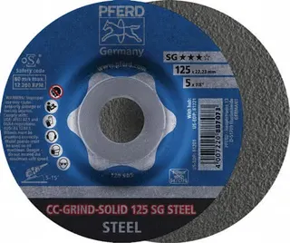 Schleifscheibe CC-GRIND-SOLID SG STEEL D125xSmm gekr.STA Bohr.22,23mm PFERD