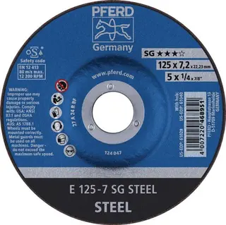 Schruppscheibe SG STEEL D180xS8,3mm gekr.STA Bohr.22,23mm PFERD