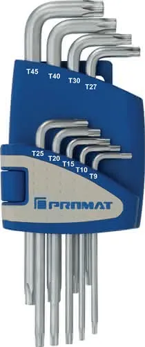 Winkelschraubendrehersatz Torx 9tlg. T9-T45 Ku.-Halter PROMAT