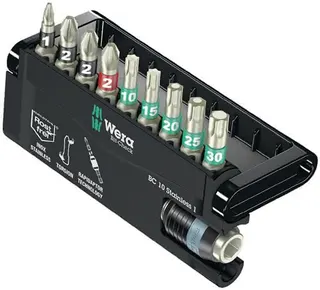 Edelstahlbitsortiment BC 10 Stainless 1 10-tlg.PH/PZD/T/Schnellw.Halter WERA