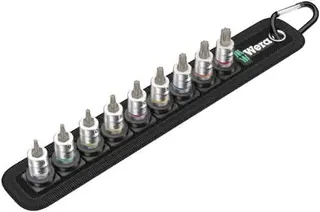 Steckschlüsselsatz Belt 3 9-tlg.1/4 Zoll T8-T40 f.Innen-Torx-Schrauben WERA