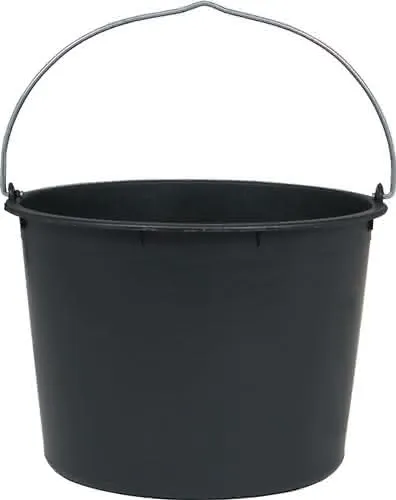Baueimer 20l m.Kreuzboden schwarz Recycling-Kunststoff