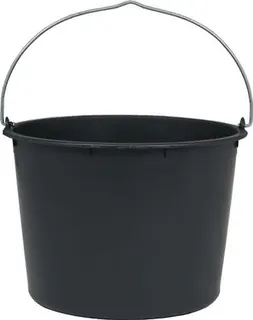 Baueimer 20l m.Kreuzboden schwarz Recycling-Kunststoff