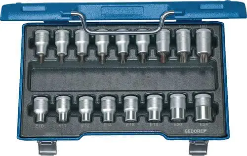 Steckschlüsselsatz ITX 19 TX-017 17-tlg.1/2 Zoll T 20 -T60/E10-E24 GEDORE