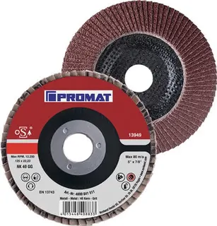 Fächerscheibe D.125mm K.120 kon.Stahl/Holz NK PROMAT
