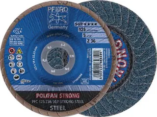 Fächerscheibe POLIFAN Z SGP STRONG STEEL D.125mm K.36 kon.INOX ZK PFERD