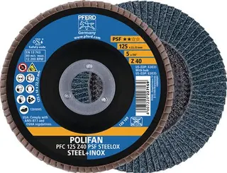 Fächerscheibe POLIFAN Z PSF STEELOX D.125mm K.Z-40 kon.INOX ZK PFERD