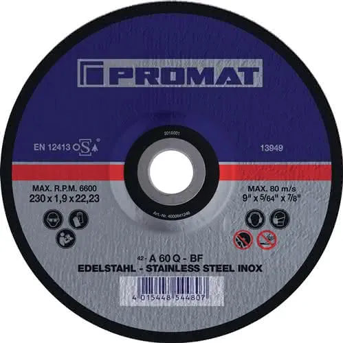 Trennscheibe INOX D230x1,9mm gekr.INOX Bohr.22,23mm PROMAT