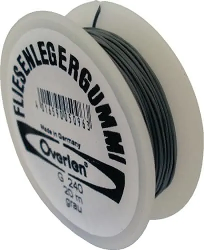 Fliesenlegergummi L.20m S.0,5mm f.Spannecken grau OVERMANN