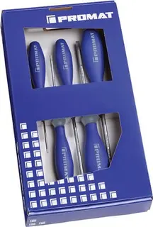 Schraubendrehersatz 5-tlg.Schlitz 3K-Griff Rundkl.PROMAT