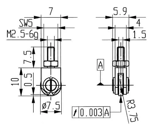 Messeins.D.1,5mm Rl.M2,5 STA z.Messuhren KÄFER