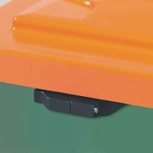Streugutbehälter L945xB725xH930mm 400l HD-PE grün/orange o.Entnahmerutsche