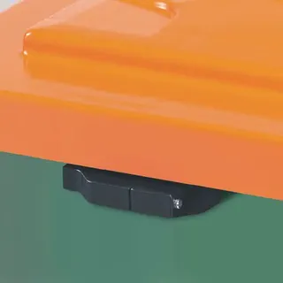 Streugutbehälter L945xB725xH930mm 400l HD-PE grün/orange o.Entnahmerutsche