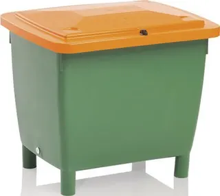 Streugutbehälter L790xB605xH775mm 210l HD-PE grün/orange o.Entnahmerutsche – Bild 4