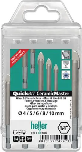 Bohrersatz QuickBit® Ceramik Master 5-tlg.D.4,5,6,8,10mm Schaft 6 kant