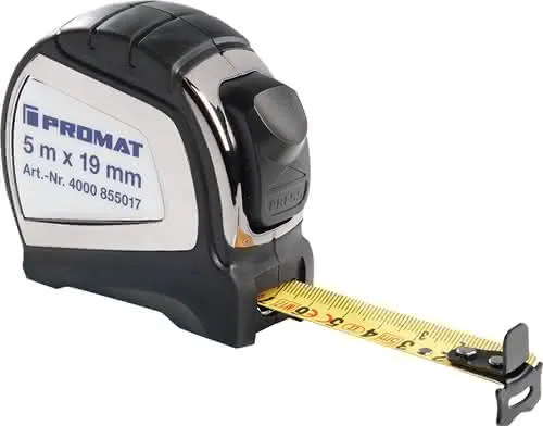 Taschenrollbandmaß L.8m B.25mm mm/cm EG II 2K Automatic PROMAT