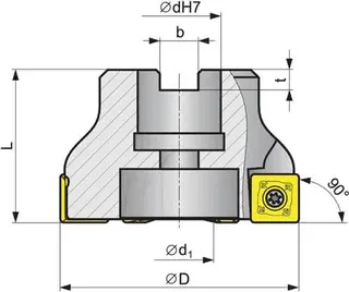 Eckfräser D.63mm vern.m.IK Z.6 SDMT 120508 PROMAT
