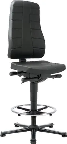 Arbeitsdrehstuhl All-In-One Highline Gleiter+Fußring Integralschaum 570-830mm