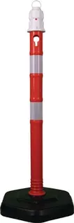 Sperrpfosten PP rot/weiß D.63mm z.Aufstellen m.Öse