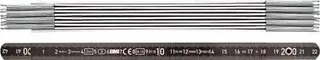 Gliedermaßstab L.2m B.14mm mm/cm EG II Alu.schwarz BMI
