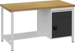 Werkbank lichtgrau grau B1500xH859xT750mm Buche Multiplex 40mm 1 – Bild 3