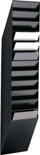 Prospekthalter H1115xB240xT135mm Anz.Fächer 12 A4 hoch Polystyrol schwarz
