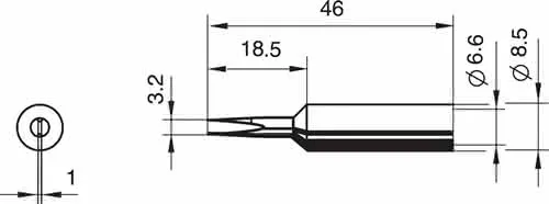 Lötspitze Ser.832 meißelförmig B.3,2mm 0832 ED/SB ERSA