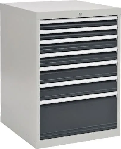 Schubladenschrank H1019xB705xT736mm grau/anthr. 2x75,2x100,2x125,1x300mm