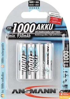 Akkuzelle 1,2 V 1000 mAh R03-AAA-Micro HR03 4 4St./Blister ANSMANN