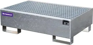 Auffangwanne 215l L1200xB800xH360mm Stahlbl.m.Gitterrost silber PROMAT – Bild 2
