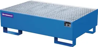 Auffangwanne 215l L1200xB800xH360mm Stahlbl.m.Gitterrost enzianblau PROMAT – Bild 2
