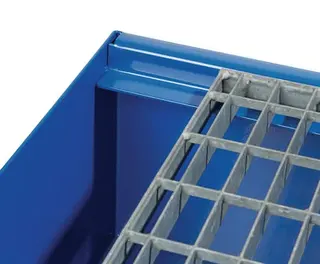 Auffangwanne 215l L1200xB800xH360mm Stahlbl.m.Gitterrost enzianblau PROMAT – Bild 3