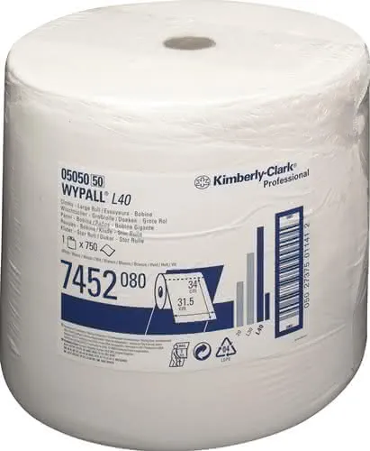Wischtuch WYPALL L40 7452 L315xB310ca.mm weiß 1-lagig 750 Tü./Rl.WYPALL