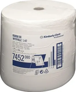 Wischtuch WYPALL L40 7452 L315xB310ca.mm weiß 1-lagig 750 Tü./Rl.WYPALL