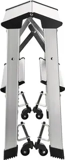 Klapptritt Stufen 2 Plattformhöhe 440mm Alu.fahrbar – Bild 3
