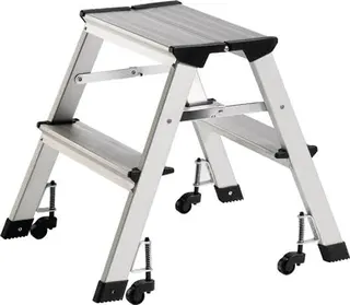 Klapptritt Stufen 2 Plattformhöhe 440mm Alu.fahrbar – Bild 4