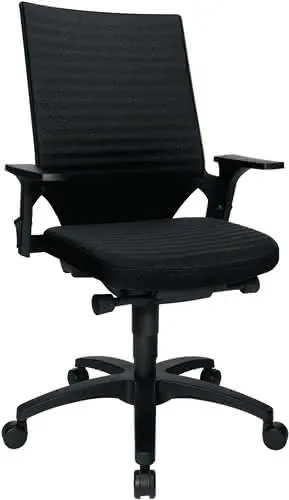 Bürodrehstuhl m.Autosynchrontechnik schwarz 420-550mm m.Lehnen