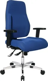 Bürodrehstuhl m.Punktsynchrontechnik blau 430-510mm o.Lehnen Trgf.110kg