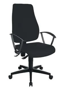 Bürodrehstuhl m.Permanentkontakt schwarz 420 - 550mm o.Lehnen Trgf.110kg TOPSTAR
