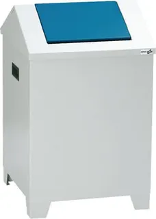 Putzwollkasten H680xB400xT400mm Geh.lichtgrau/Klappe enzianblau – Bild 2