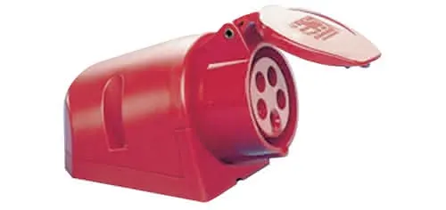 CEE-Wanddose 16 A 400 V Steckerst.6 h m.Klappdeckel IP44