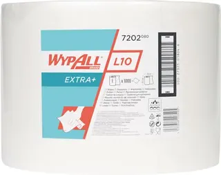 Putztuch WYPALL L10 EXTRA 7202 L380xB235 ca.mm weiß 1-lagig,perforiert