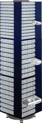 Drehturm B680xT680xH1760mm f.12 Schubl.galvanisiertes Stahlbl.dunkelblau