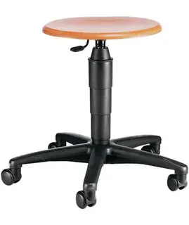 Drehhocker m.Rollen Buche natur Sitz-H.420-550mm TOPSTAR