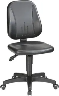 Arbeitsdrehstuhl Unitec Rollen Kunstlederpolster schwarz 440-620mm
