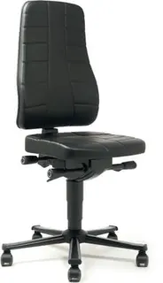 Arbeitsdrehstuhl Highline Rollen Kunstlederpolster schwarz 450-600mm